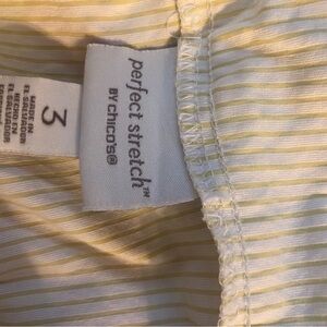 Chico's Soft Yellow and White Striped capris